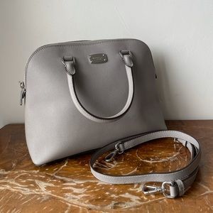Michael Kors Cindy gray saffiano leather satchel